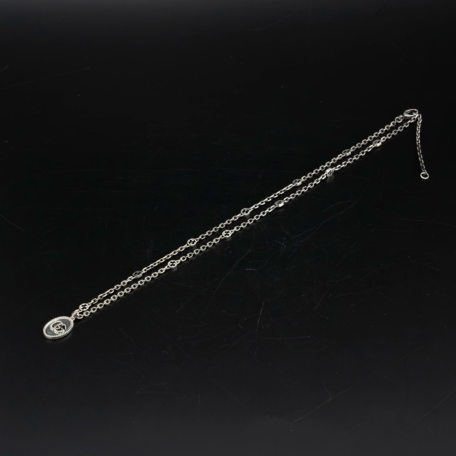 GUCCI シルバー925 ロープデザインネックレス グッチ GUCCI インターロッキングG ダブルG ネックレス シルバー925