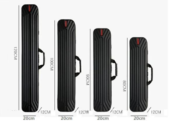 釣り竿収納バッグ 釣り120 20 12 CM バッグ ロッドケース 釣竿ケース ハードシェル釣り袋 多機能釣り竿袋釣りギアバッグ ABS 防水 耐スクラッチストライプデザイン 大容量 コンパクト スリム 車釣り用