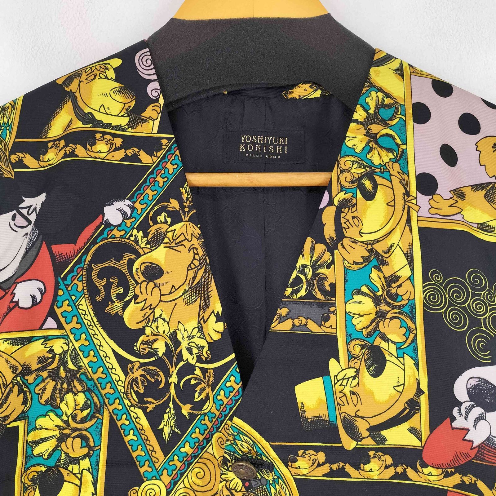 ヨシユキコニシ YOSHIYUKI KONISHI 総柄 シルクベスト メンズ 表記無