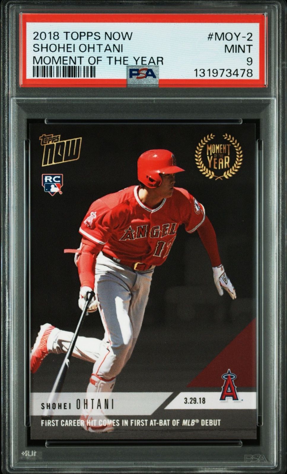 ☆大谷翔平ルーキーカード☆PSA9 2018 TOPPS NOW MOMENT OF THE YEAR