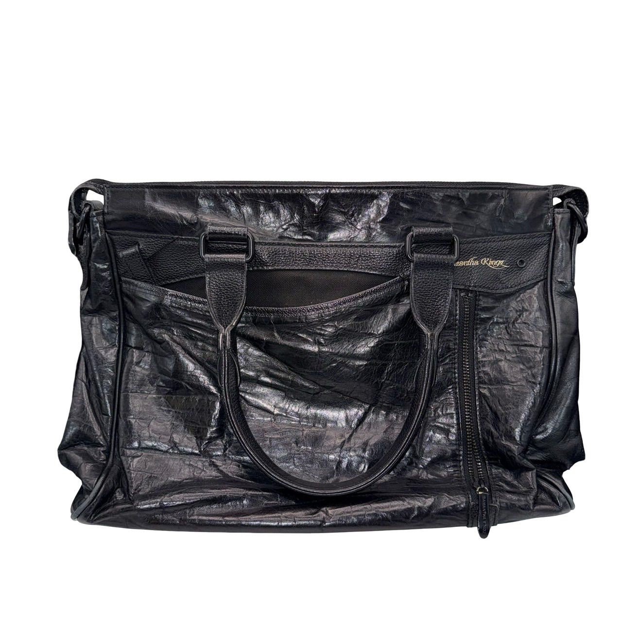 レザー ビジネスバッグ 黒 Samantha Kingz（サマンサキングズ）メンズ用レザートートバッグ