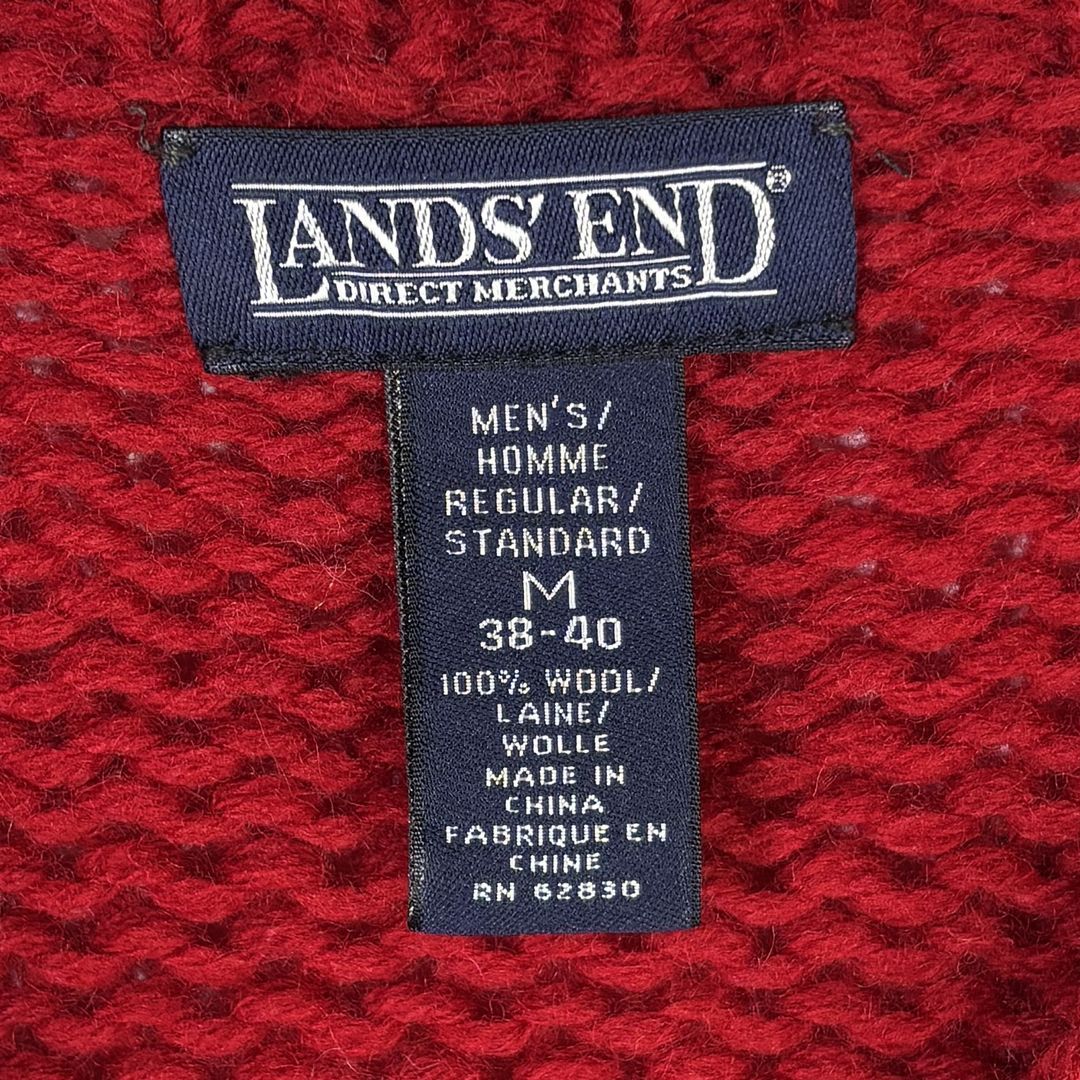 90s ランズエンド Vネック ウールセーター ハイゲージ DIMENSION BY
