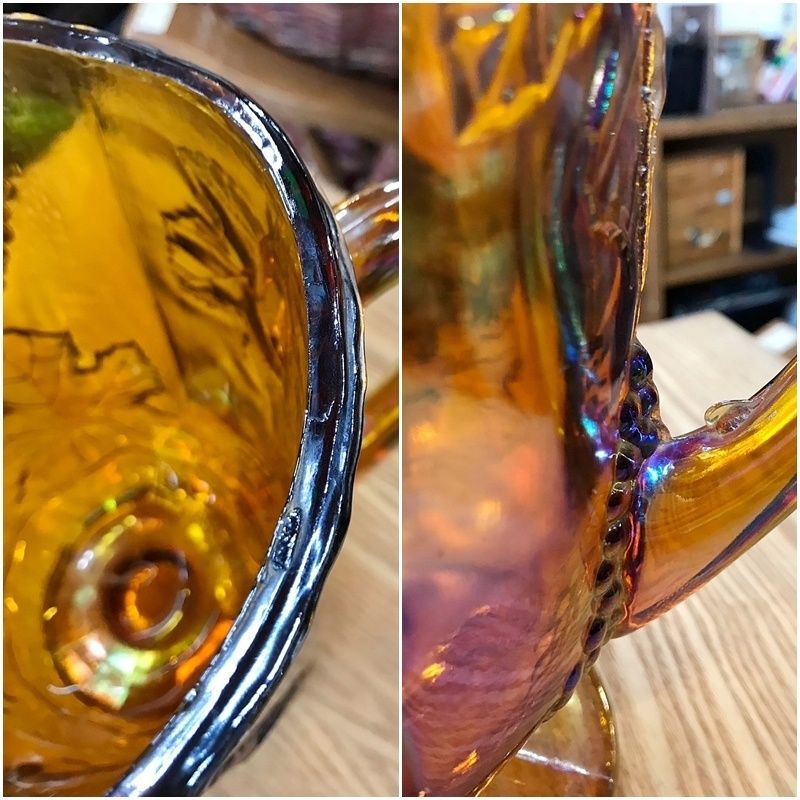 インディアナグラス ハーベスト ピッチャー ヴィンテージ 葡萄柄