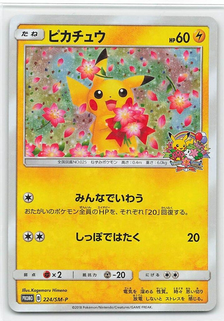 Pokemon SMプロモ 224/SM-P ピカチュウ(みんなでいわう) - メルカリ