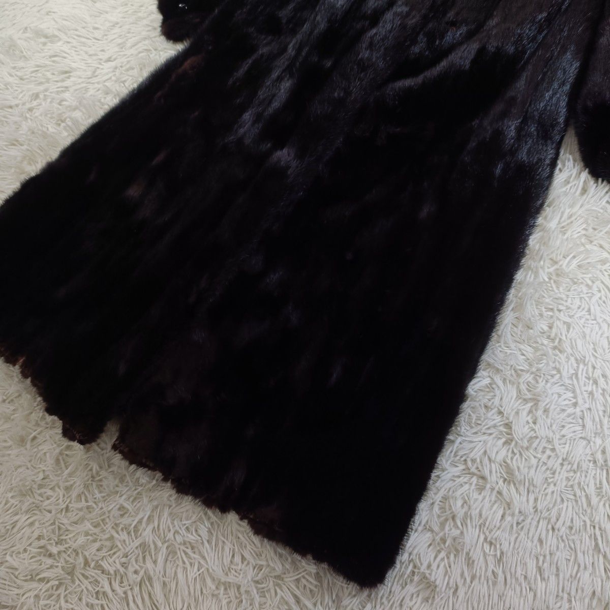 着丈107cm ダークミンク ミンクコート ロングコート ブラックミンク