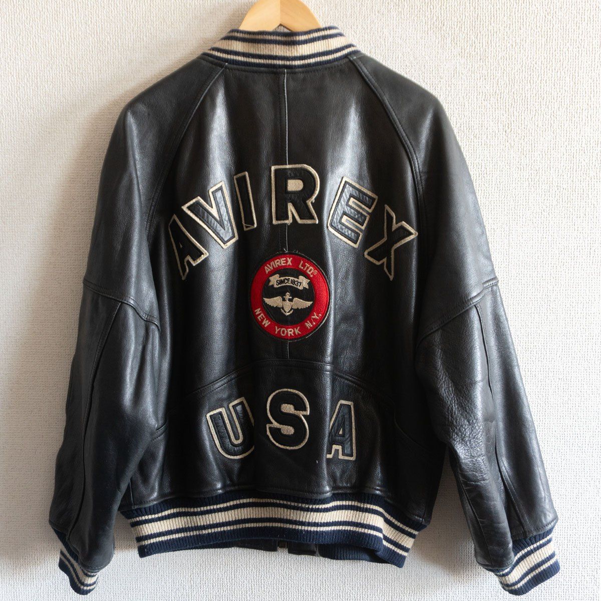 美品】AVIREX【レザー スタジャン】 アワード ジャケット ワッペン