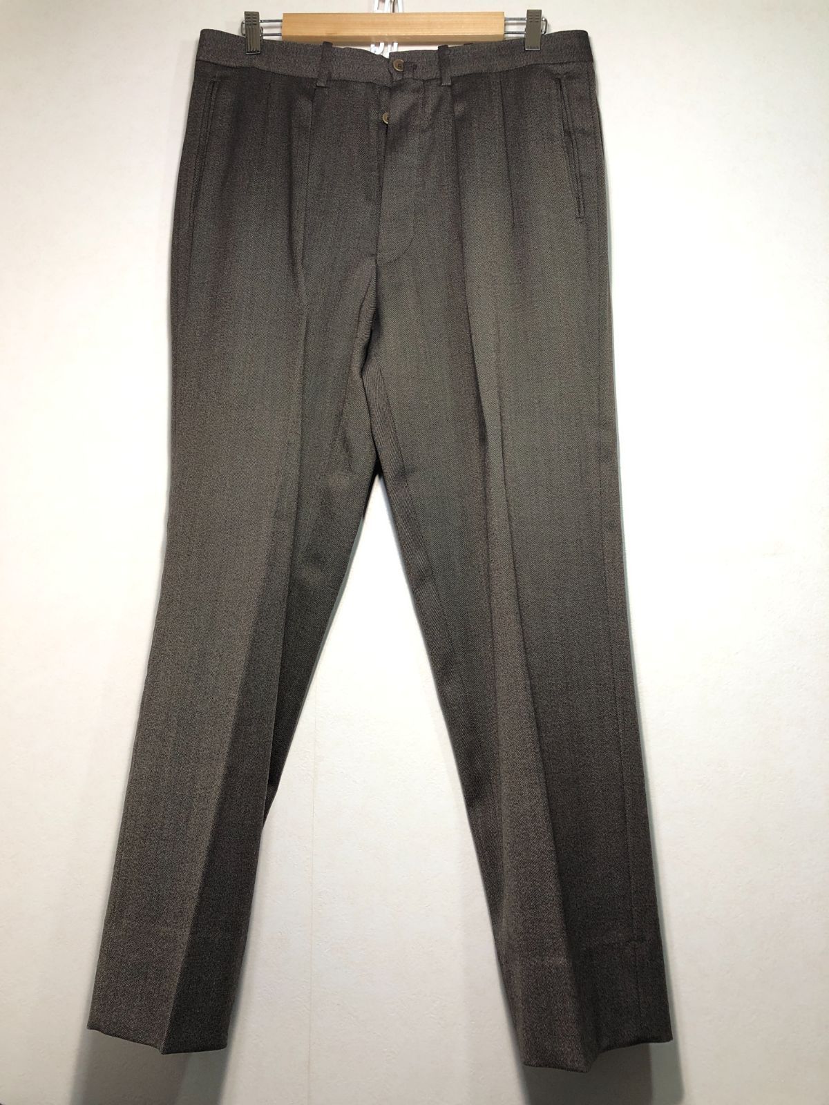 【美品】BERNARD ZINS 2タックパンツ 081052 BERNARD ZINS HUBERT タック スラックス ウール パンツ 42