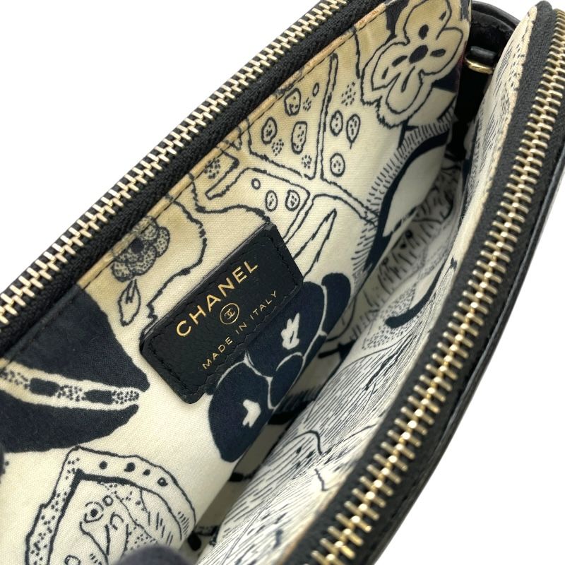 シャネル CHANEL ココマークチェーンウォレット 26番台 ブラック GD