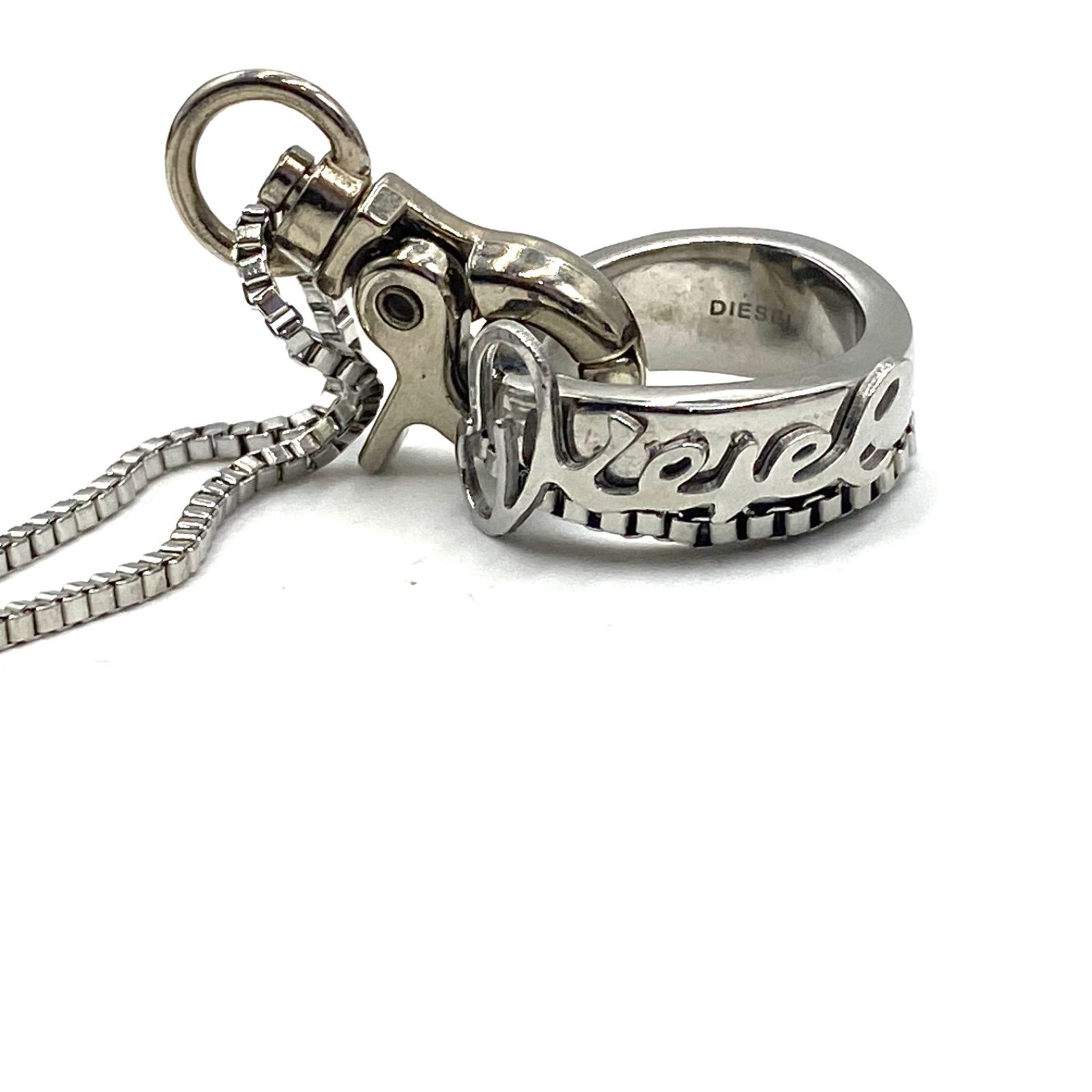 DIESEL ディーゼル ネックレス ロング リング 指輪 ステンレス STEEL 