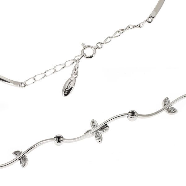 ヴァンドーム青山 K18WG ダイヤモンド ブレスレット 0.11ct 植物