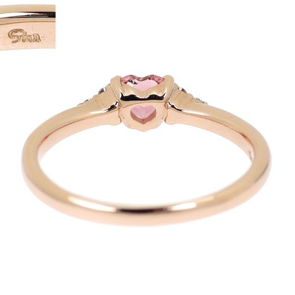 スタージュエリー　ピンクトルマリン・ダイヤモンド　K10ピンクゴールドリング美品 スタージュエリー K10PG ハートシェイプ ピンク トルマリン