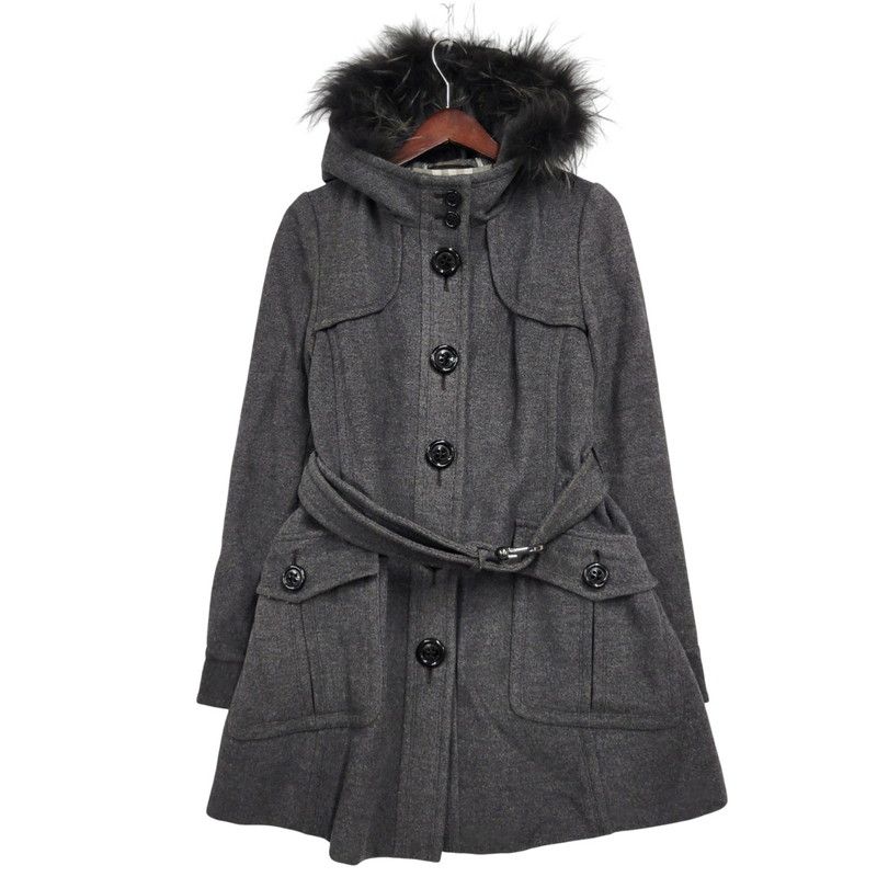 中古品】BURBERRY BLUE LABEL バーバリーブルーレーベル FUR WOOL COAT