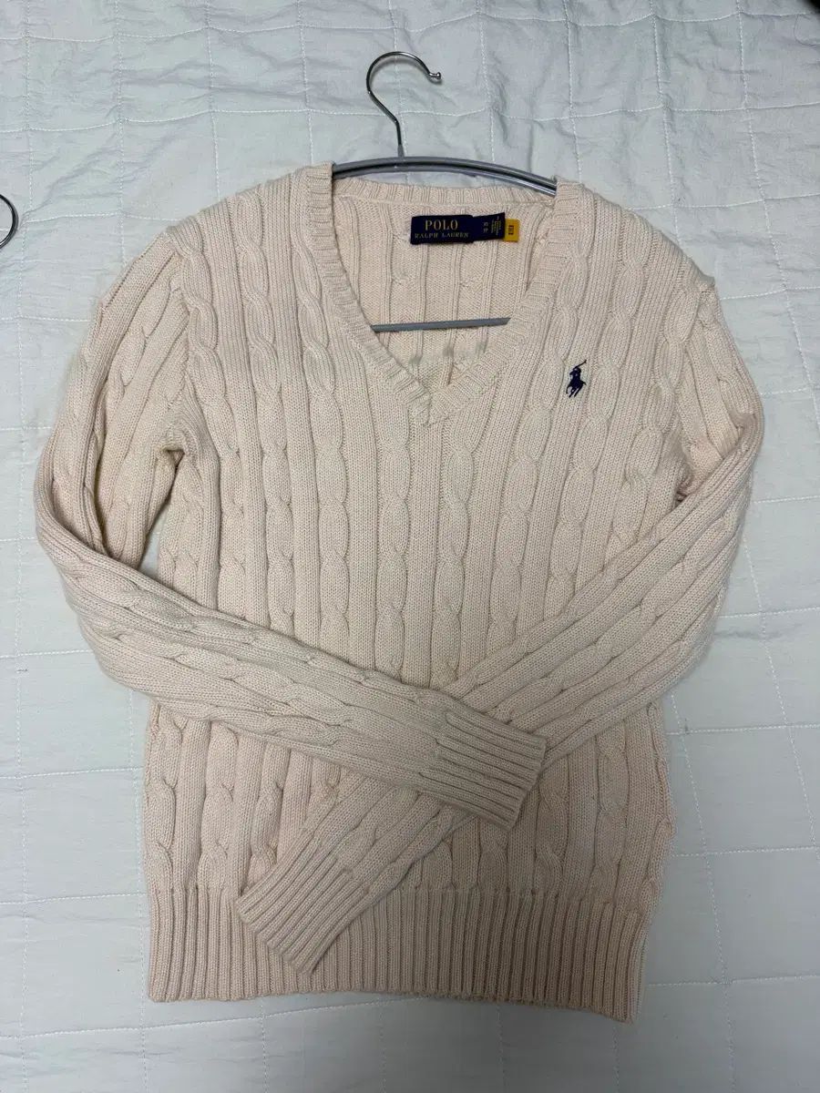 ポロ ラルフローレン ケーブル Vネック ニット アイボリー xs - メルカリ