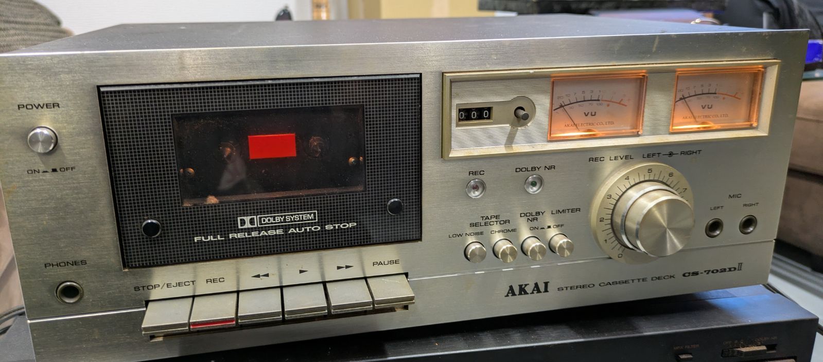 AKAI CS-702DⅡ STEREO CASSETTE DECK ジャンク 通電確認OK - メルカリ