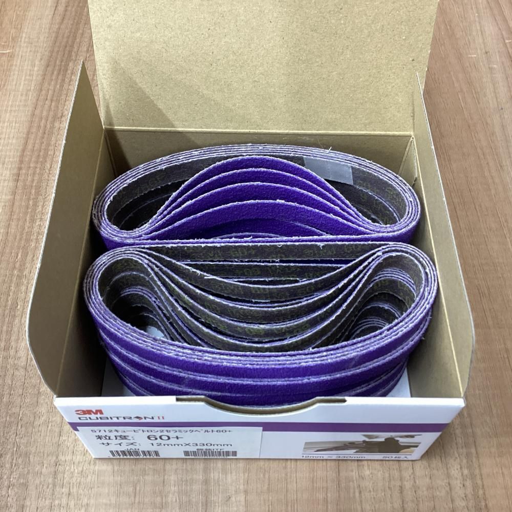  ♥ 3 M 5712 キュービトロン2 セラミックベルト60 12㎜×330㎜ 入 2箱セット 201 研磨ベルト 研磨 潤滑工具