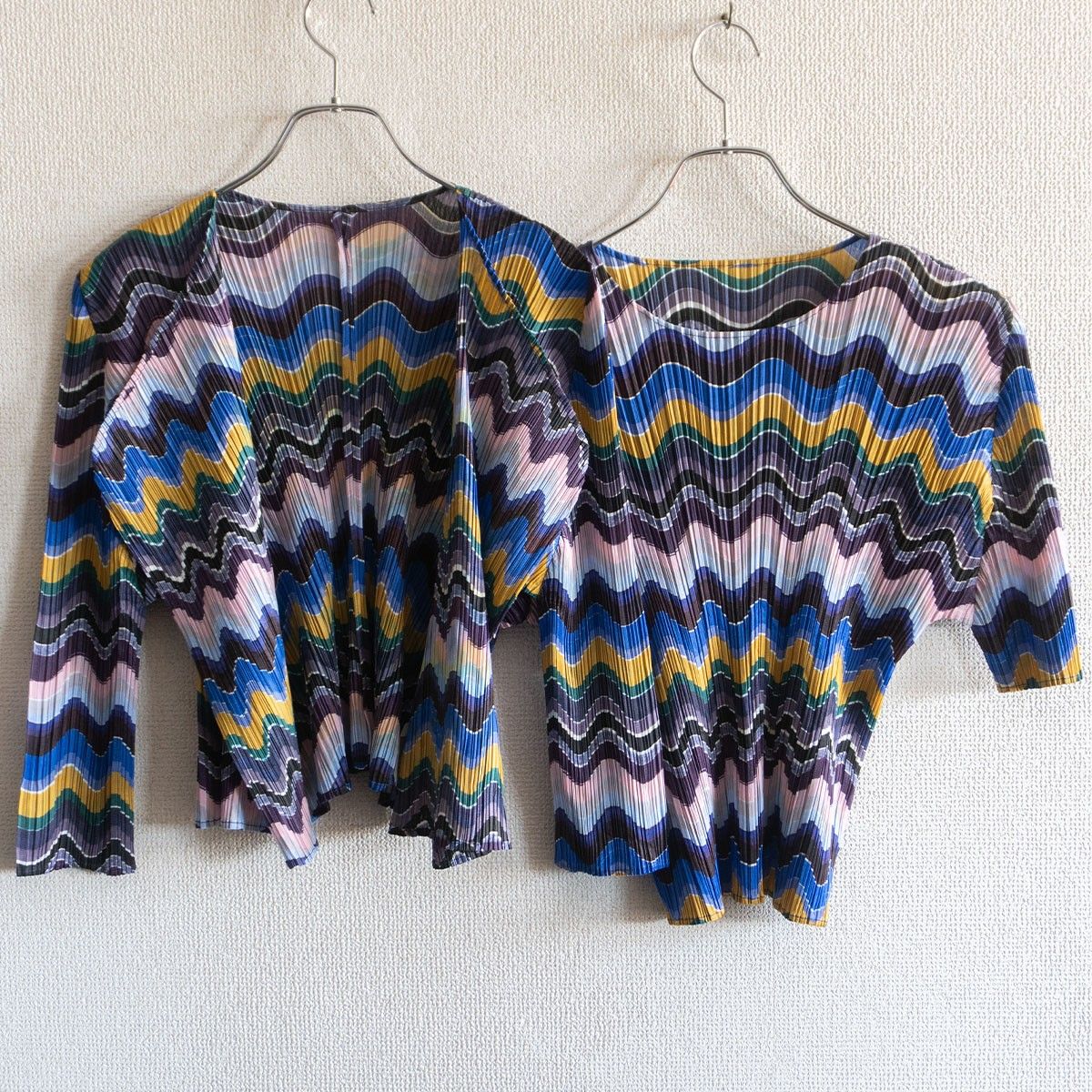 美品】 PLEATS PLEASE【柄 カットソー カーディガン】アンサンブル