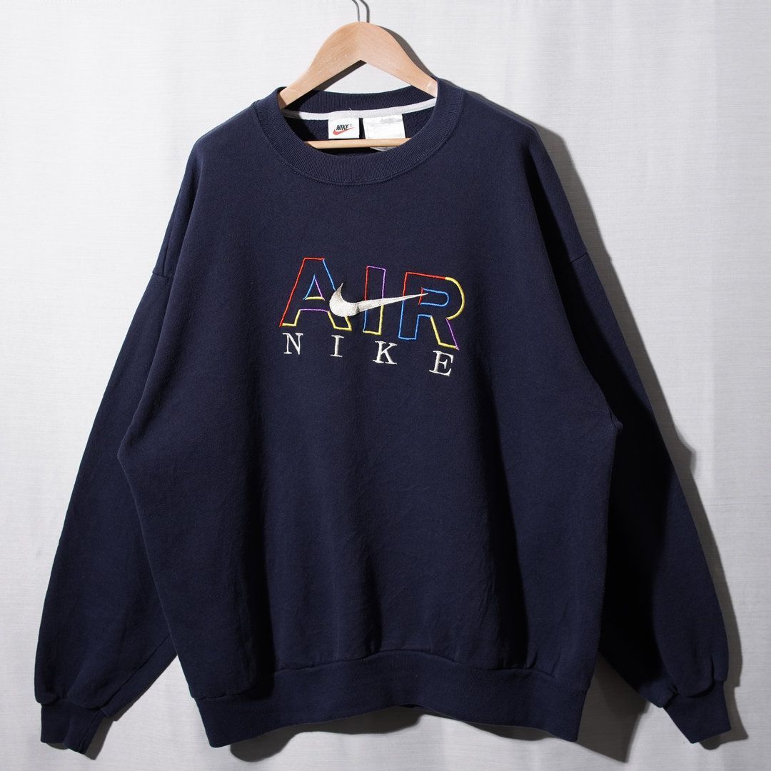 90s USA製 銀タグ ナイキ NIKE スウェット XL 相当 表記 M ネイビー