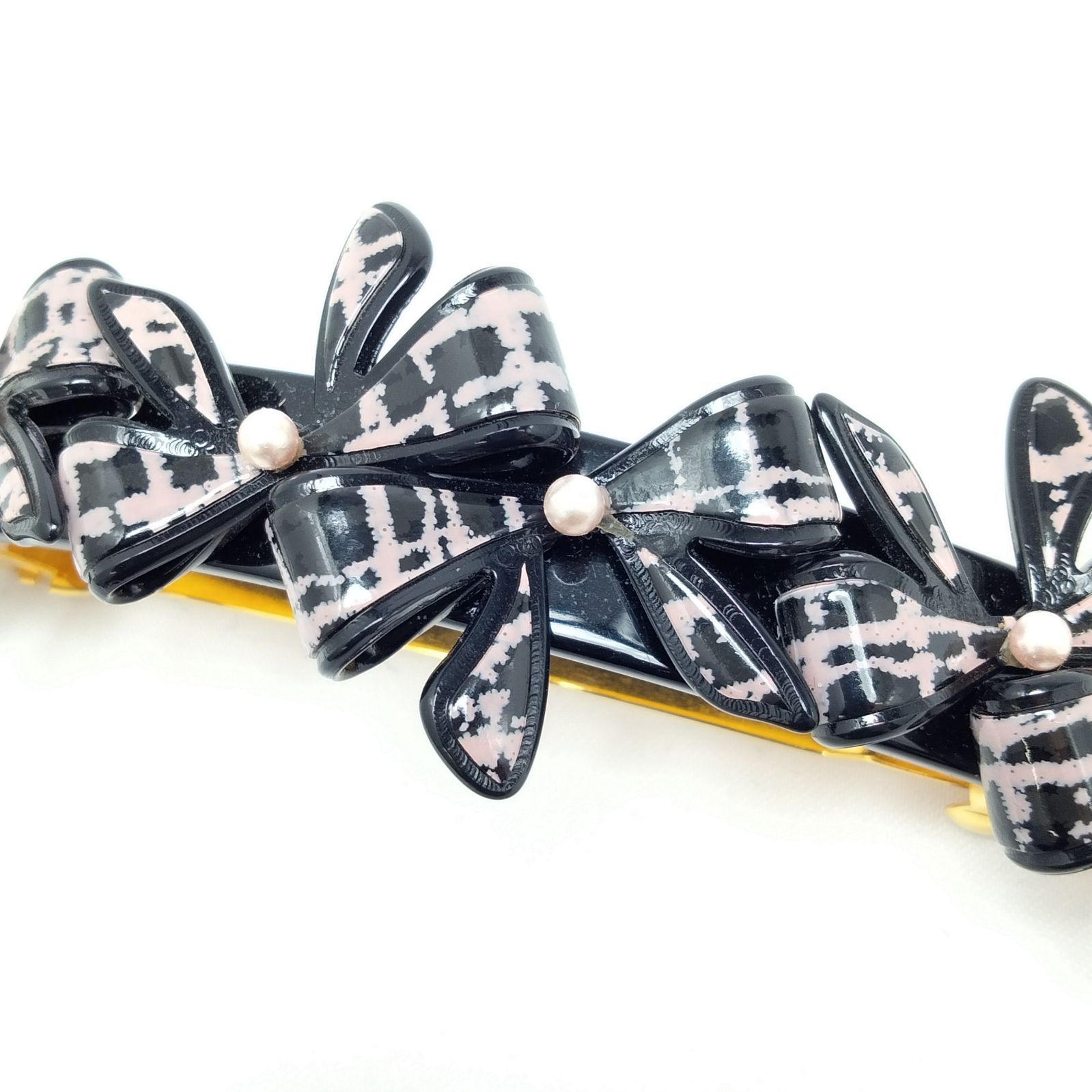 アレクサンドル・ド・パリ ブラックリボンヘアクリップ ✨️ALEXANDRE DE PARIS✨️ アレクサンドルドゥパリ ヘアクリップ