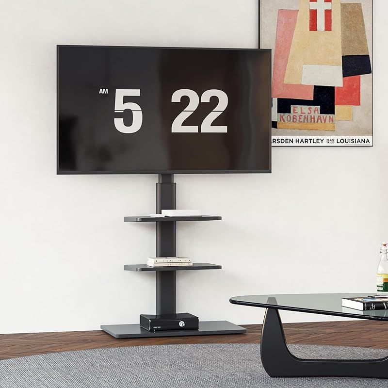 FITUEYES テレビスタンド 32～60インチ対応 2枚棚付き 壁寄せテレビ