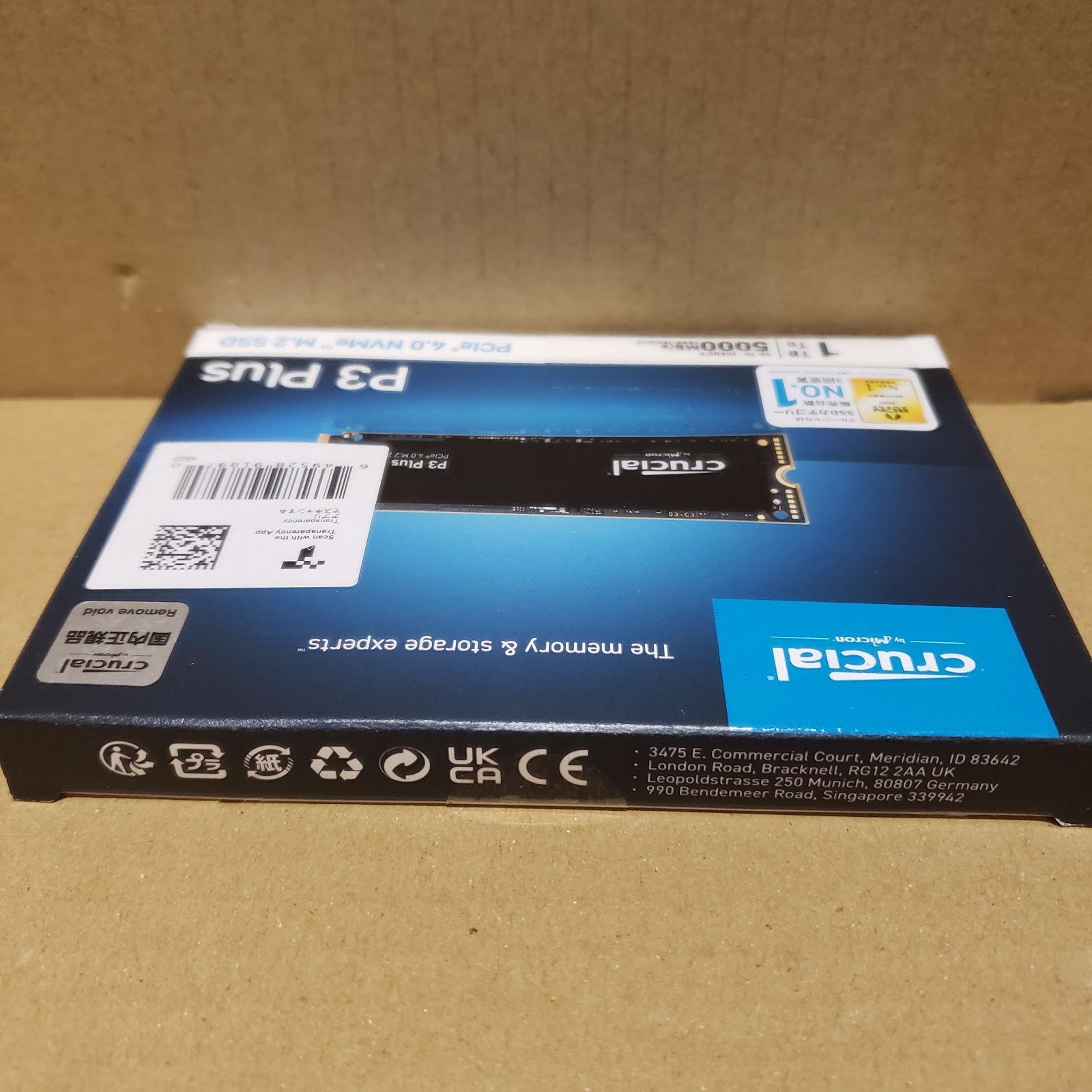 Crucial P3 Plus 1TB PCIe 4.0 NVMe 新品未開封 CT1000P3PSSD8JP | Crucial P3 Plus ミドルレンジ M.2 Gen4 NVMe接続