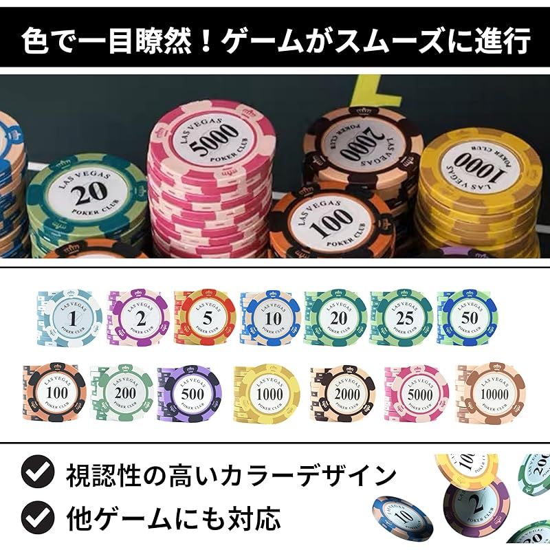 East Leaf ポーカーチップ クレイ製 カジノチップ 25 面値 単品 20枚