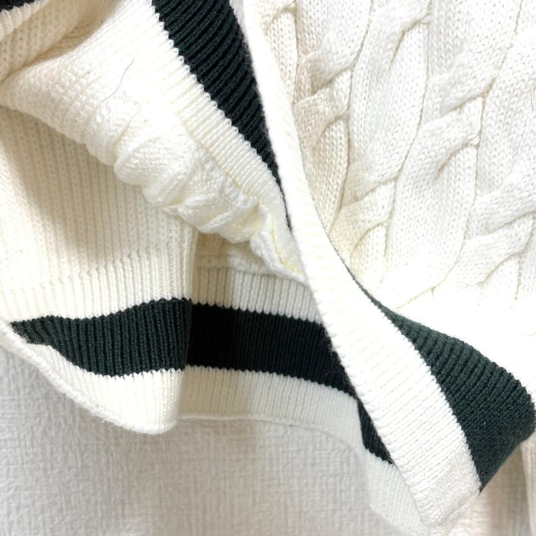 美品】 LACOSTE LIVE 非対称ケーブル ニット M ホワイト - メルカリ