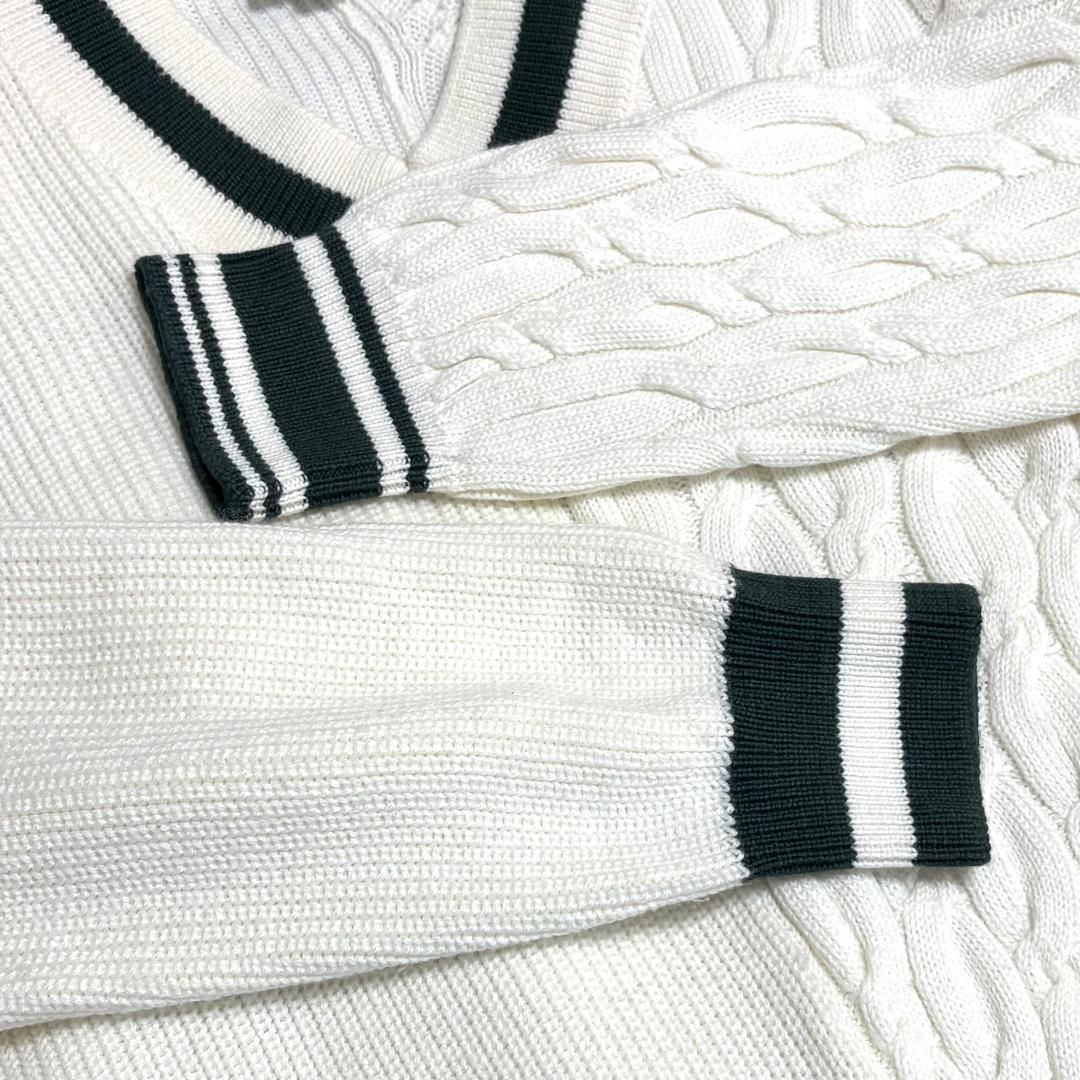 美品】 LACOSTE LIVE 非対称ケーブル ニット M ホワイト - メルカリ