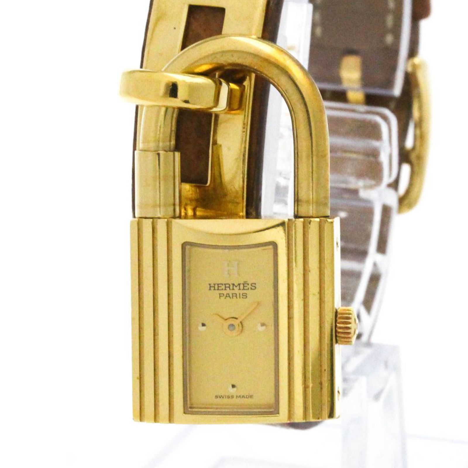エルメス (HERMES) ケリーウォッチ ゴールドプレート レザー クォーツ