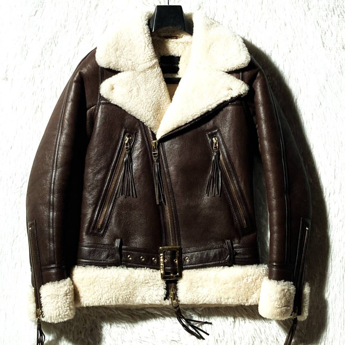 DRESSCAMP最高級定価30万円以上珠玉アーカイブ羊革ムートン ライダース 