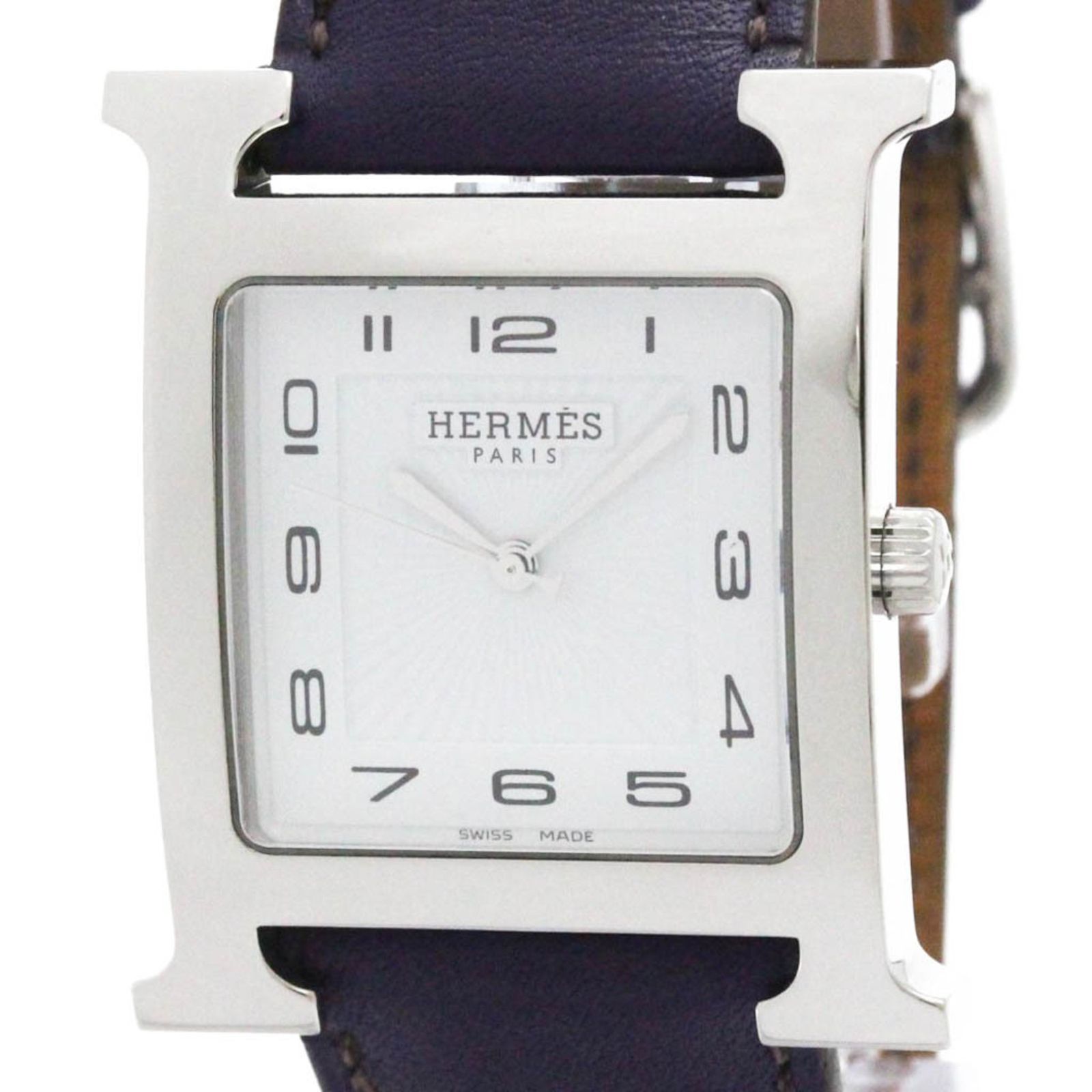 エルメス (HERMES) Hウォッチ ステンレススチール レザー クォーツ 
