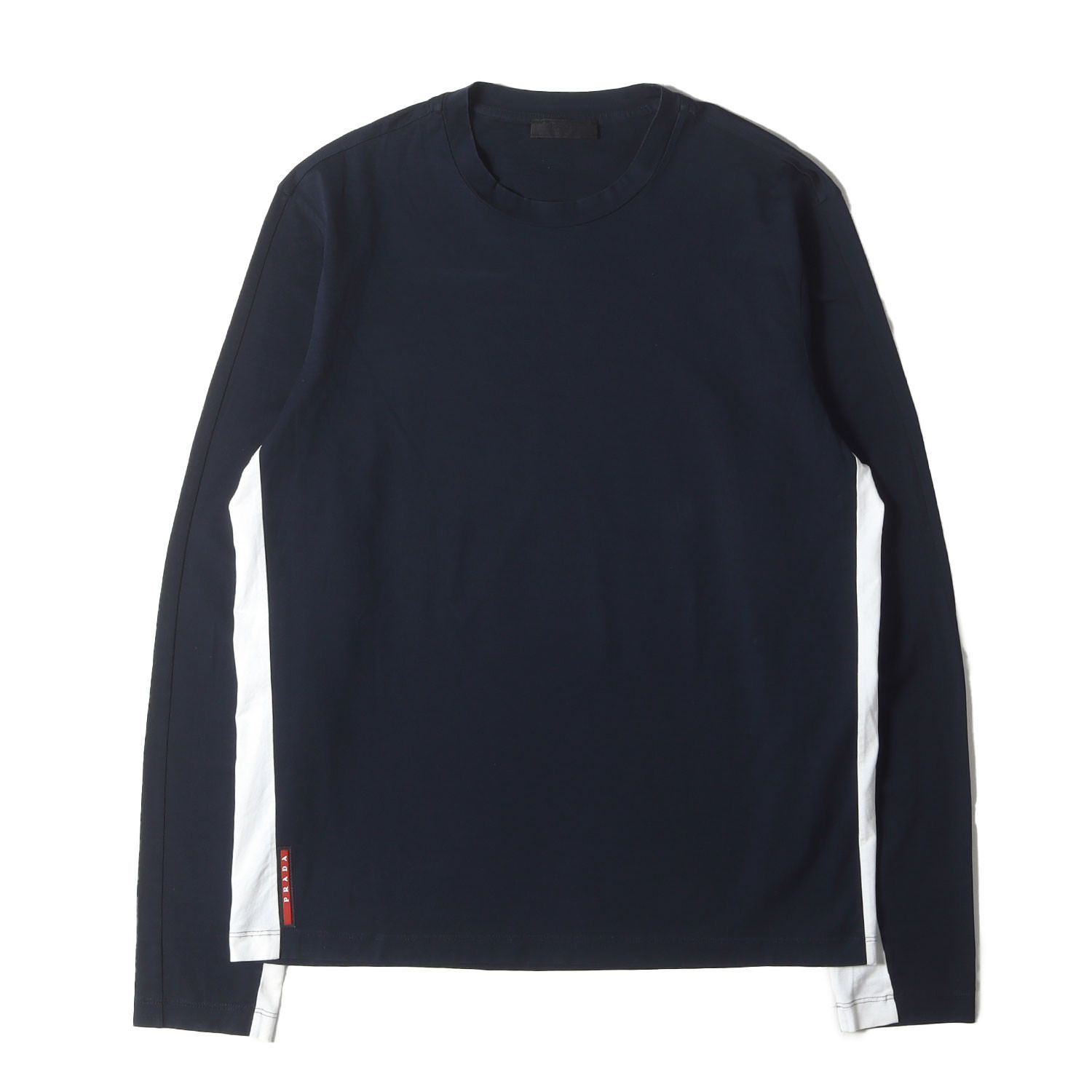 トップス PRADA SPORTS long T-shirt PRADA SPORTS プラダスポーツ Tシャツ ネイビー ホワイト 紺白 サイズ
