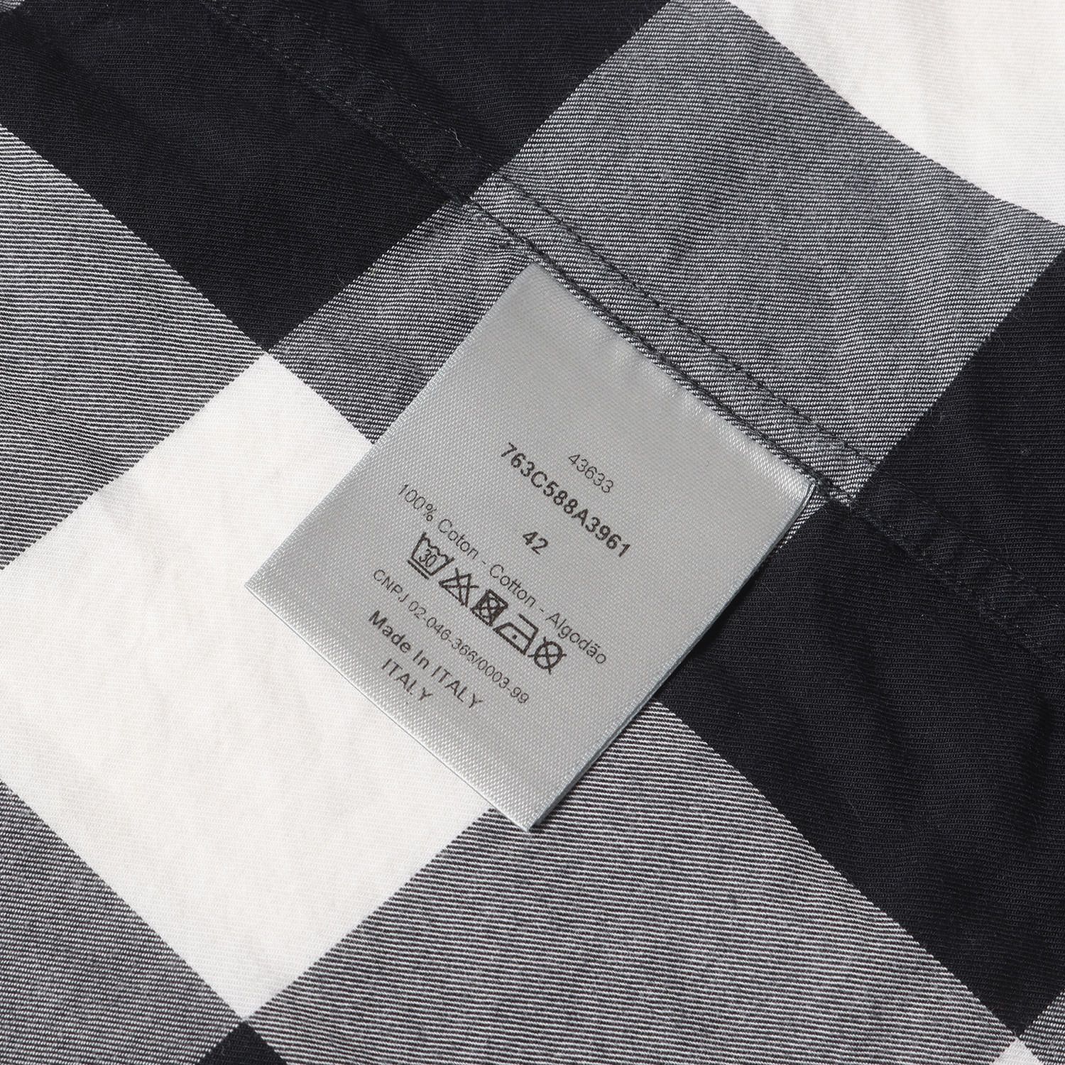 Dior HOMME ディオールオム シャツ ブラック ホワイト 黒白 サイズ:42 