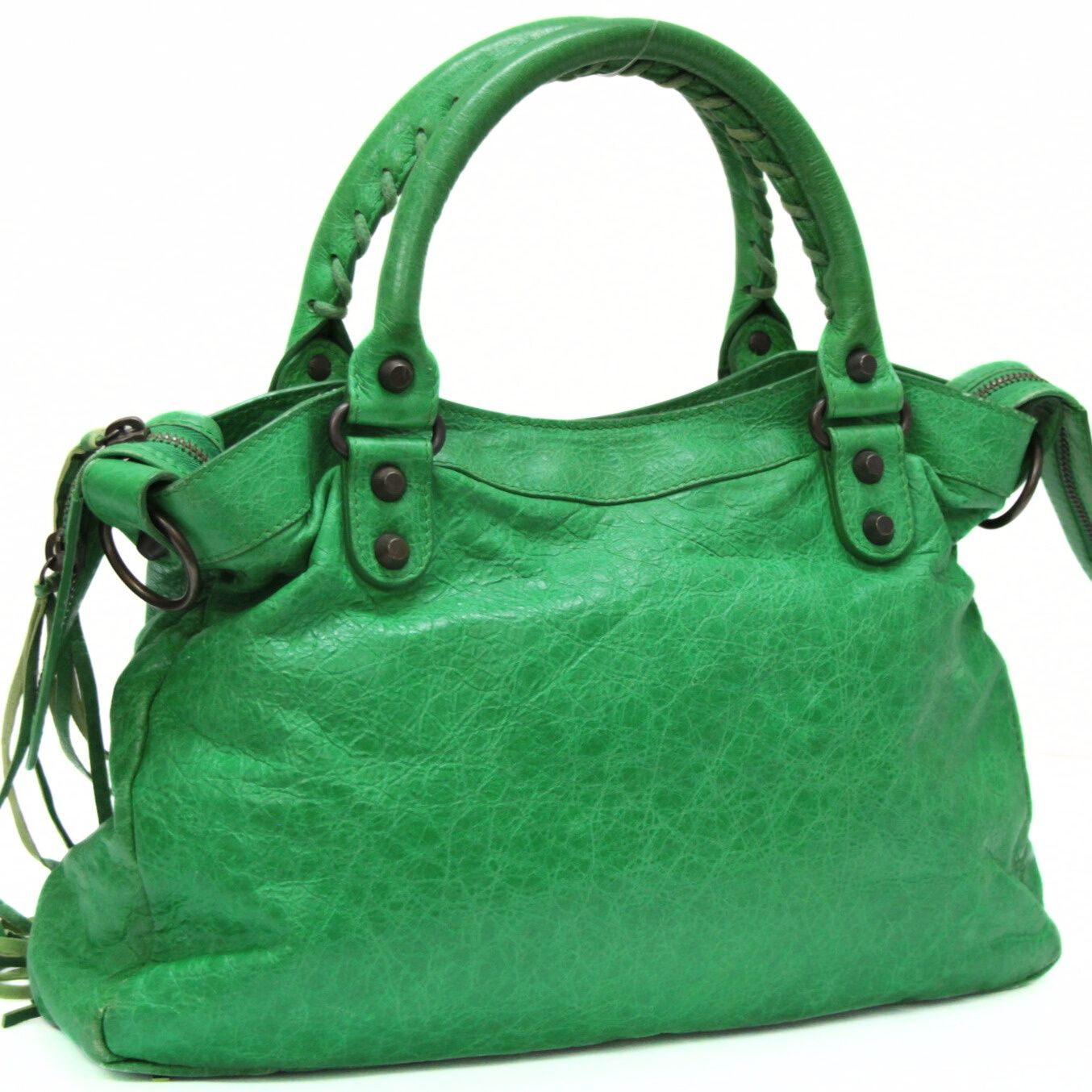 バレンシアガ BALENCIAGA ザ・タウン 2WAYバッグ レザー グリーン