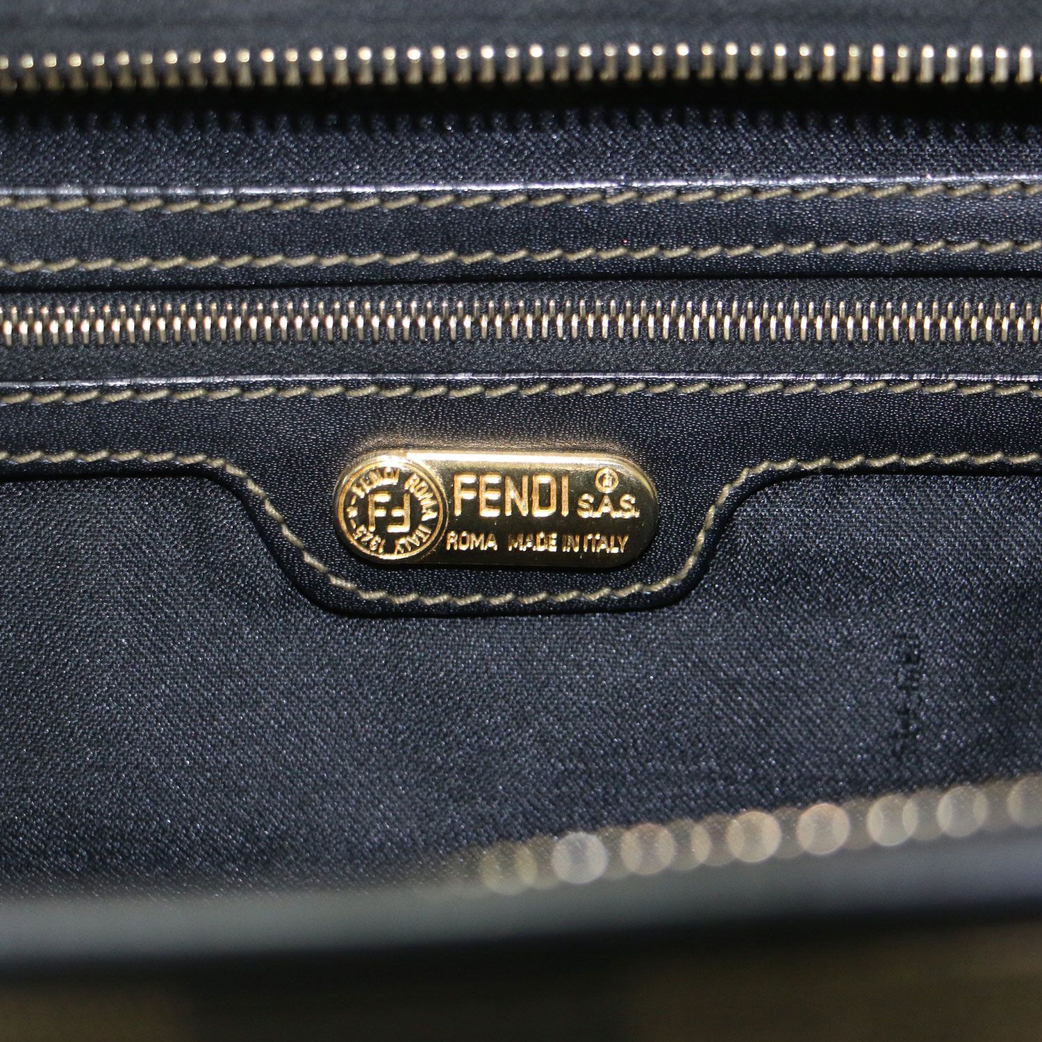 FENDI フェンディ | レザー ストライプ ハンドバッグ / ボストンバッグ