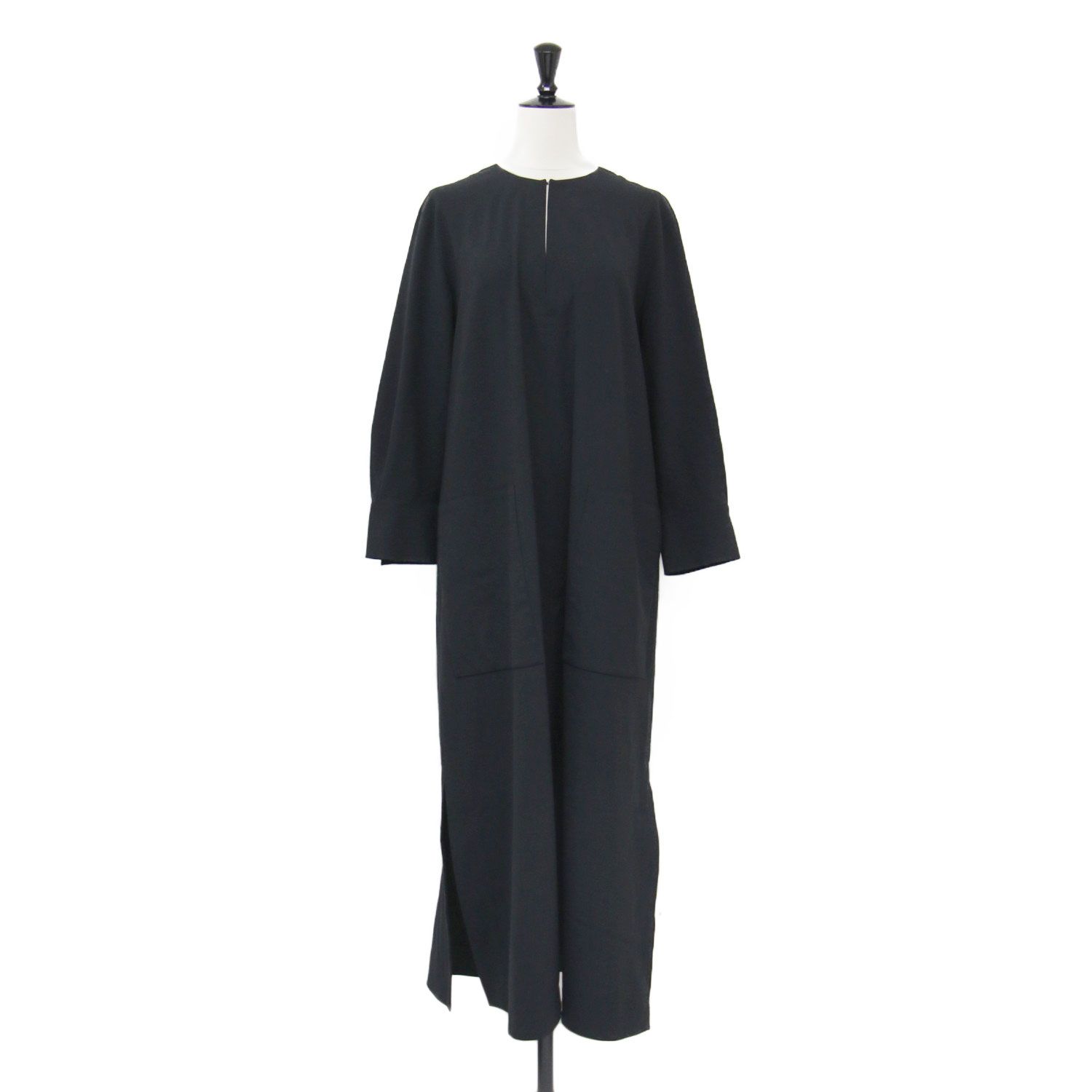 セオリーリュクス ウール ロングワンピース 長袖 ブラック　38 theory luxe セオリーリュクス ワンピース ブラック 黒 サイズ:38(M