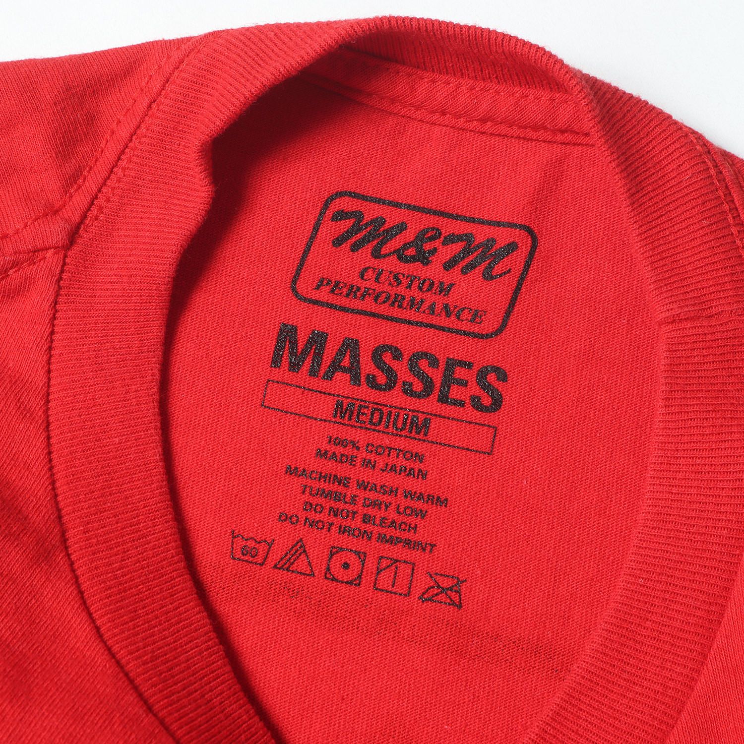 美品】MASSES マシス Tシャツ レッド サイズ:M | M&M フレイムプリント