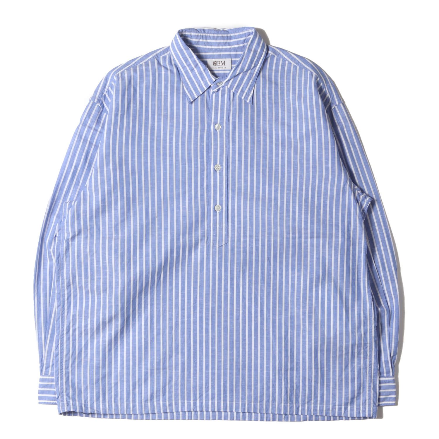 美品】BRITISH MADE ブリティッシュメイド シャツ ブルー ホワイト