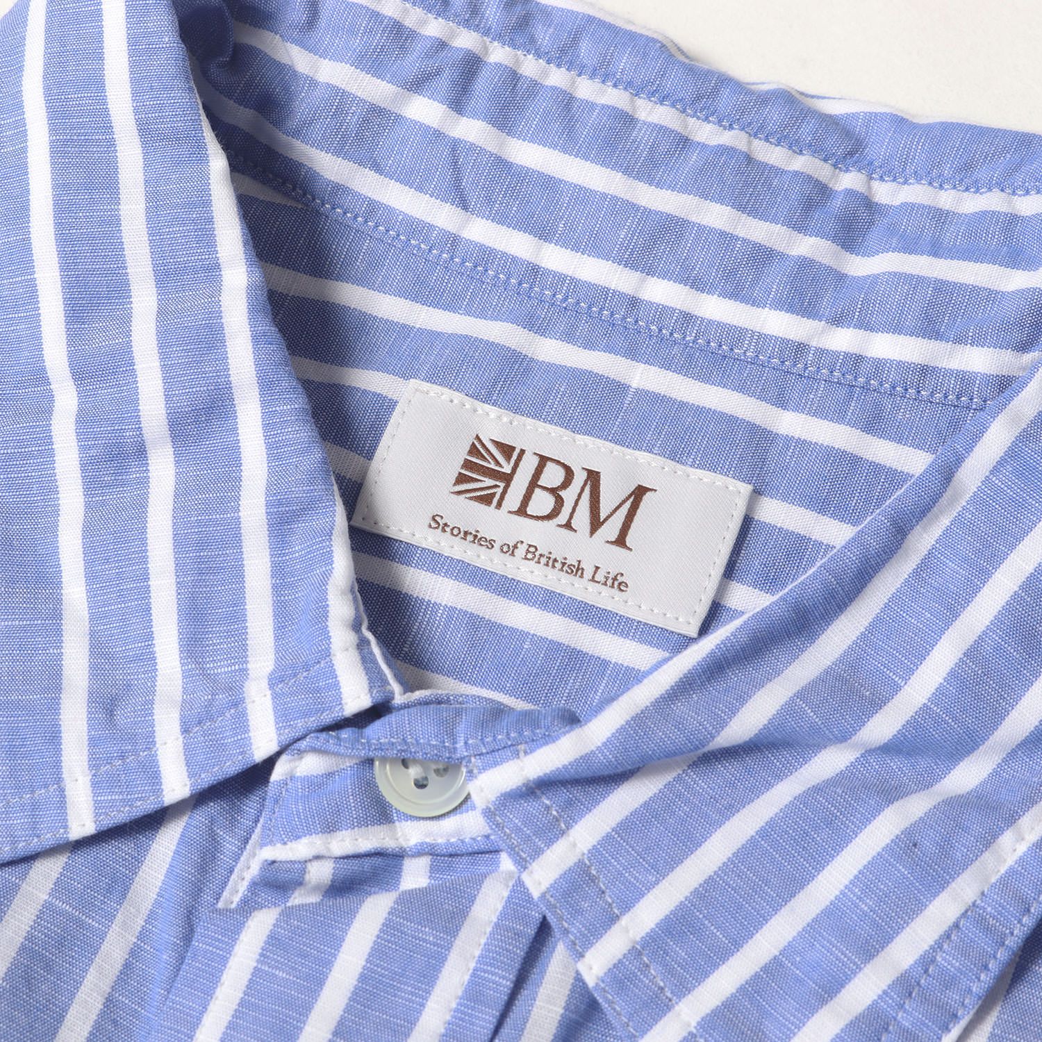 美品】BRITISH MADE ブリティッシュメイド シャツ ブルー ホワイト
