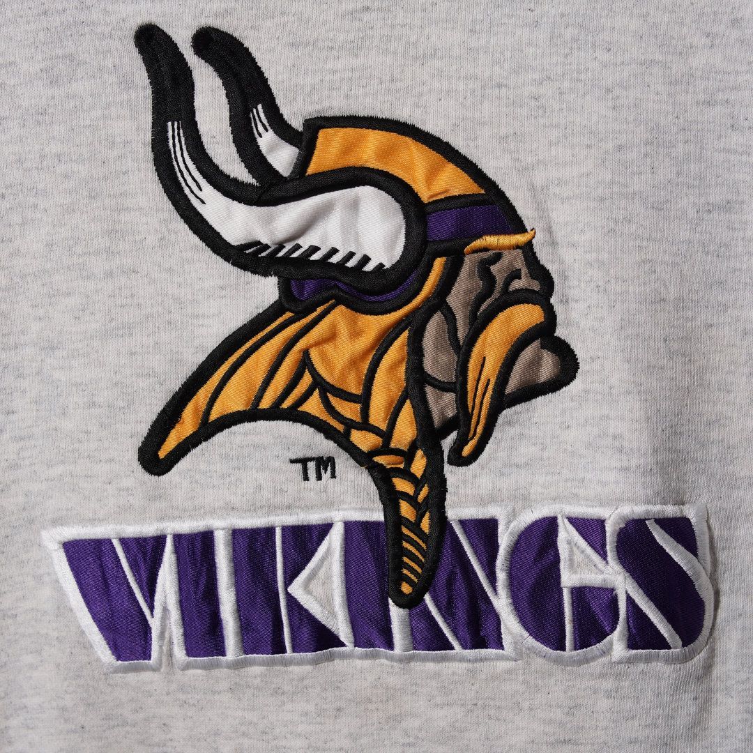 90s USA製 NLF ミネソタバイキングス スウェット M グレー NUTMEG