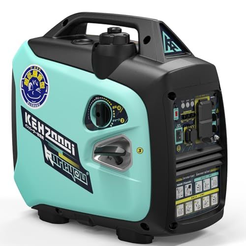 kareyou カレヨウ 小型インバーター発電機 定格出力2.0 KW 低騒音マーク付き 正弦波 防音型 出力ランプ表示 軽量 高出力 静音 家庭用 ガソリン ポータブル 並列運転 50 Hz|60 Hz切替 過負荷保護 オイル不足警告 キャンプ DIY キッチ m