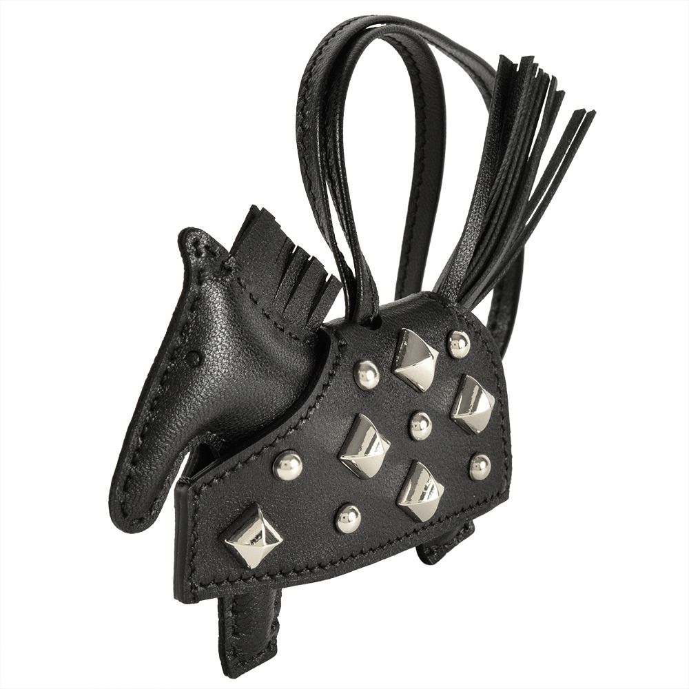 【新品】エルメス ロベオ・ロックPM ゴールドスタッズ チャーム ブラック 黒 HERMES エルメス バッグチャーム ロデオ ロベオ ロック PM スタッズ 黒