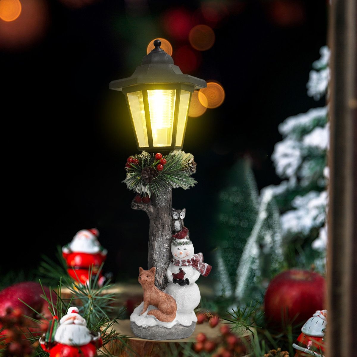 ソーラー充電＆自動点灯】ガーデンライト 六角形レジン製 芝生ランプ