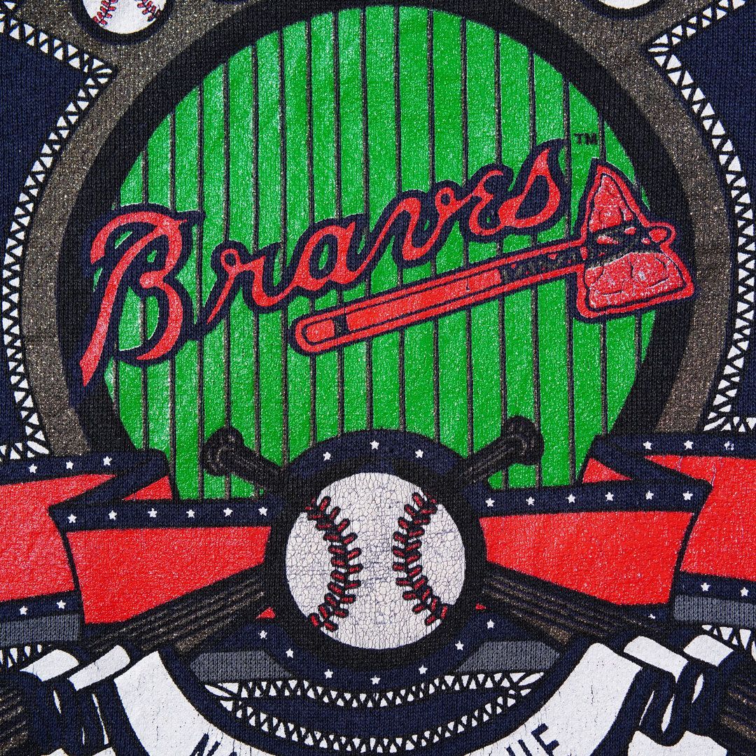 90s USA製 MLB アトランタ ブレーブス スウェット XL ネイビー 1992年