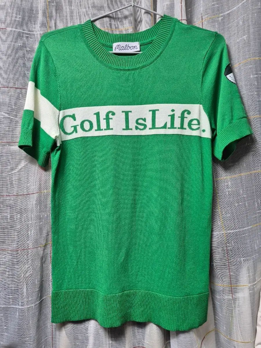 Malbon ニット　グリーン　Lサイズ　新品 マルボン 即発送！MALBON マルボンゴルフ レディースニット Tシャツ 半袖 緑L
