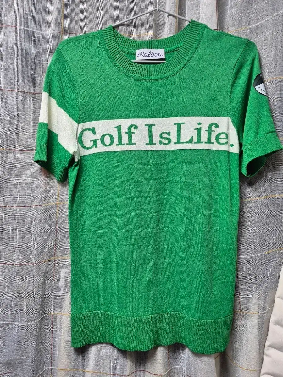 【韓国モデル】MALBON GOLF マルボン ゴルフ 半袖 ニットセーター M マルボンゴルフ MALBON GOLF 半袖ニット グリーン Golf Is Life M