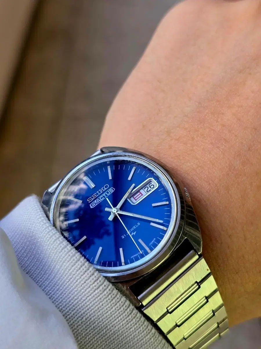 SEIKO セイコー ACTUS アクタス 物 ヴィンテージ デニム文字盤 メタル時計