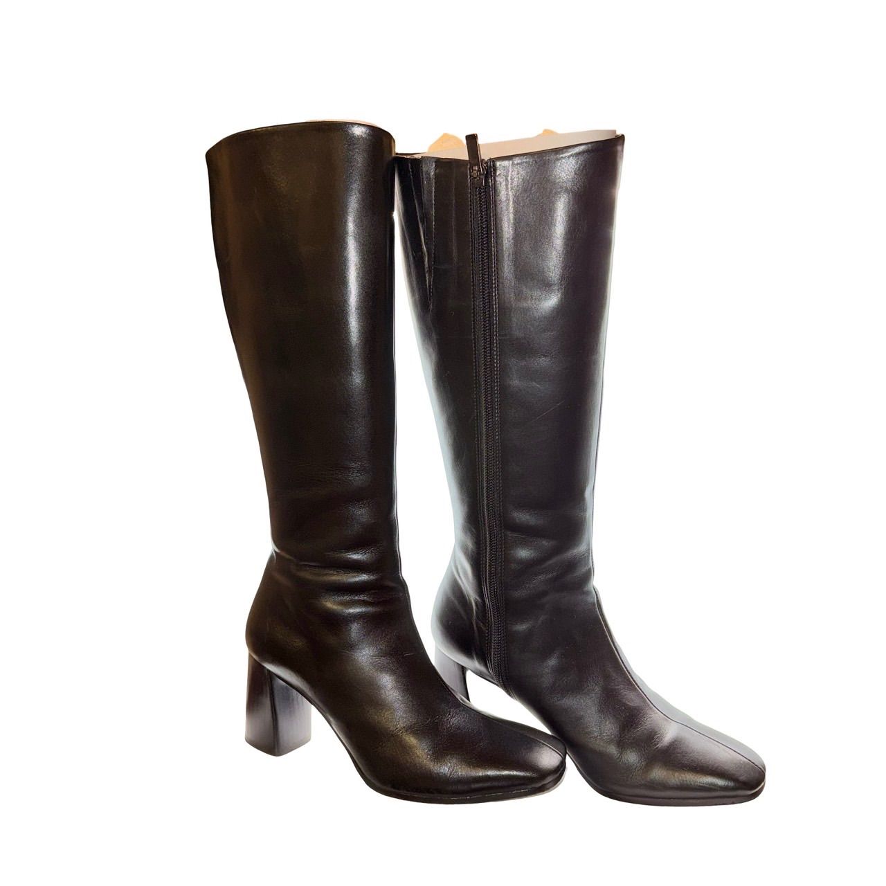 ダイアナ (DIANA) 黒 レザー製ロングブーツ（レディース）22.5cm