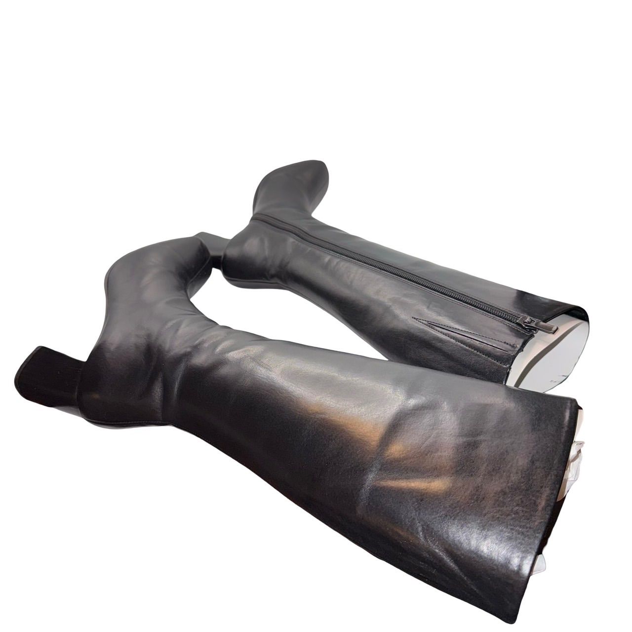 ダイアナ (DIANA) 黒 レザー製ロングブーツ（レディース）22.5cm