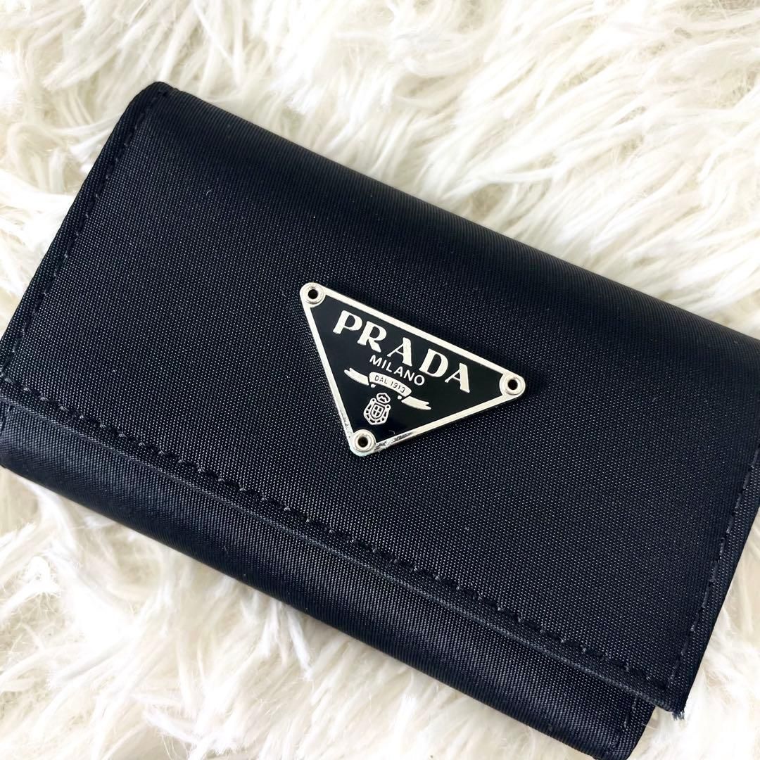 正規品 プラダ PRADA キーケース Key case ナイロン 三角ロゴ 黒 正規品 プラダ PRADA キーケース Key case ナイロン 三角ロゴ 黒