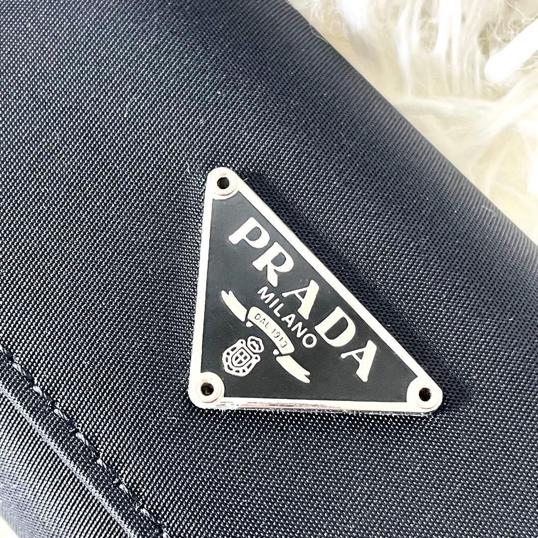 プラダ PRADA キーケース ナイロン ブラック 黒 三角ロゴ 三角プレート